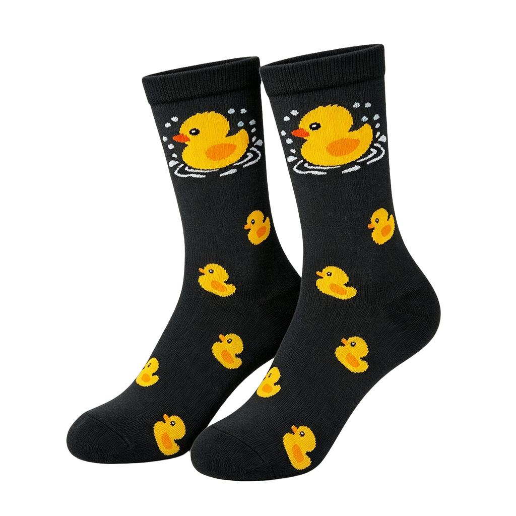 Matching Pattern Mid Calf Cotton Socks for Couples, Trendy Novelty Socks