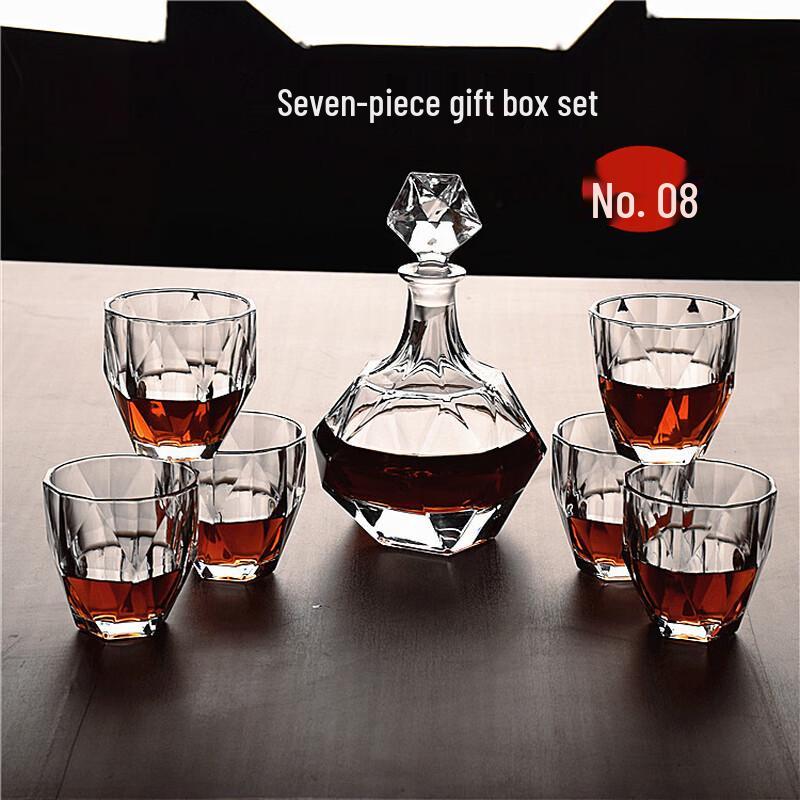 Handun 7-Piece Glass Whiskey Decanter and Glass Set