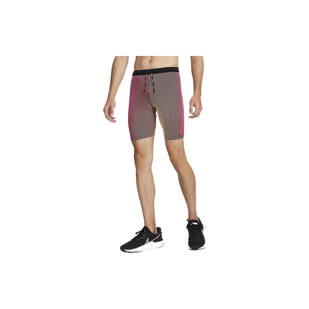 Nike Dri-FIT Striped Logo Print Elastic Waist Slim Fit Gym Shorts Men Bottoms Pink Black DM4623-016