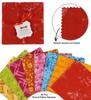 Soimoi Batikovaný potisk, předřezaný, 5palcový, bavlněný materiál, prošívané čtverce, sada přívěsků, DIY, patchwork, šití