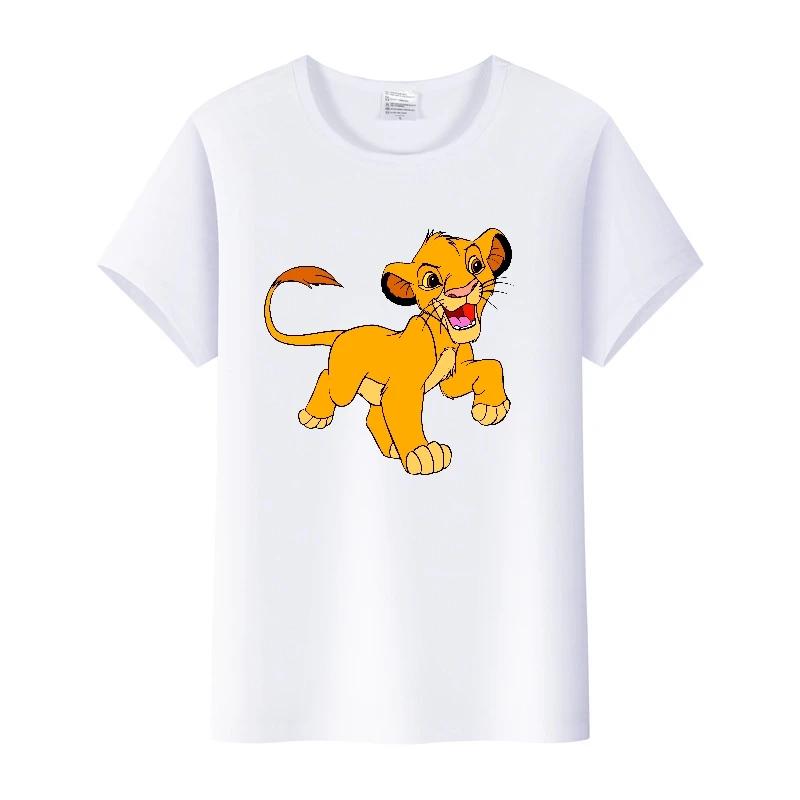 Casual Summer Ladies Blouses Men White Tees Clothes Women 90S Tshirt Oversized Tops Disney Cartoon The Lion King Graphic T-shirt
