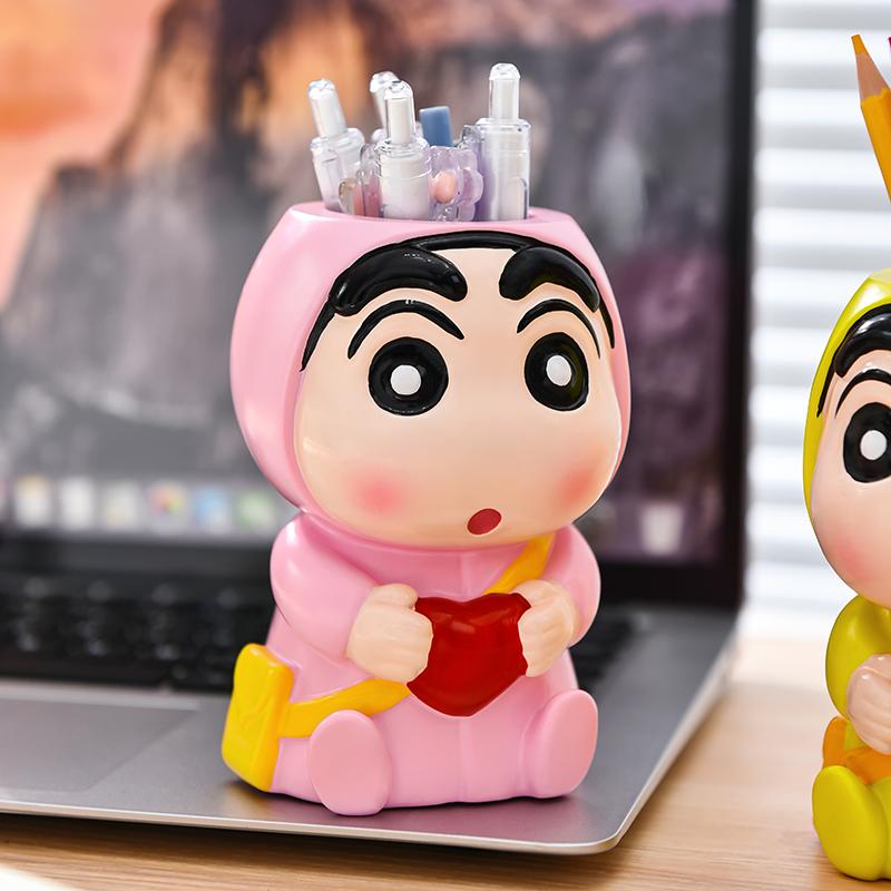 Miniso Cute Bixin Crayon Shin Chan Pen Holder Series Office Desk Pen Holder Storage Ornament Creative Commemorative Gift