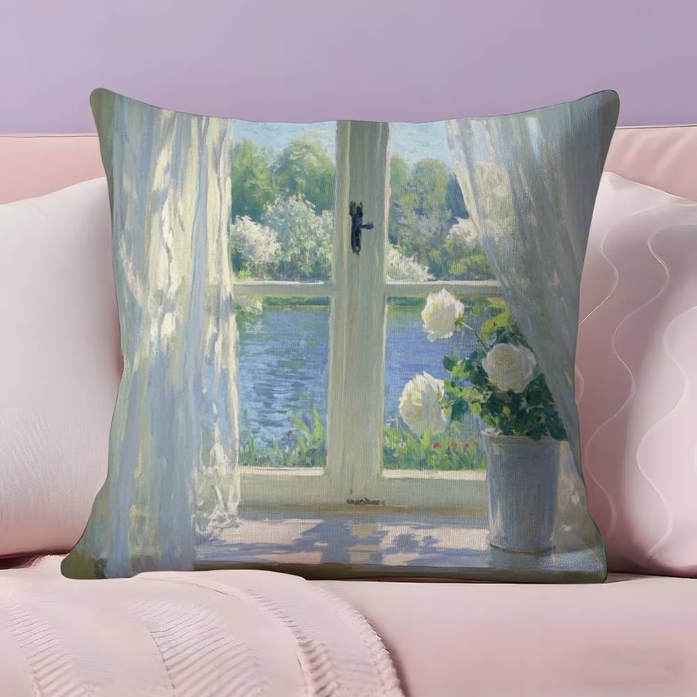 Styl krajinomalby Povlak na polštář Ultra měkká tkanina šetrná k pokožce Komfort jako obláček & Skrytý zip