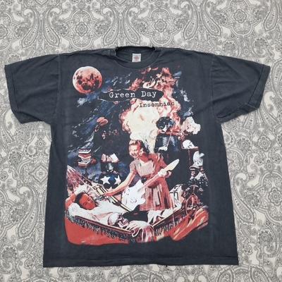 Vintage Green Day Insomniac T Shirt Mens Womens Tees Top 90s Rock Band Tee Graphic Print