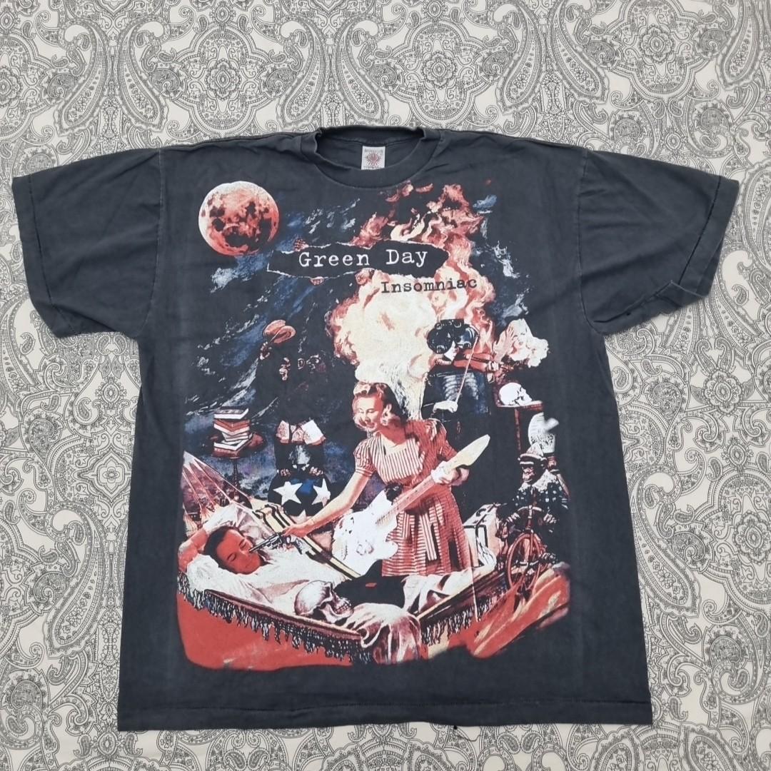Vintage Green Day Insomniac T Shirt Mens Womens Tees Top 90s Rock Band Tee Graphic Print 2XL