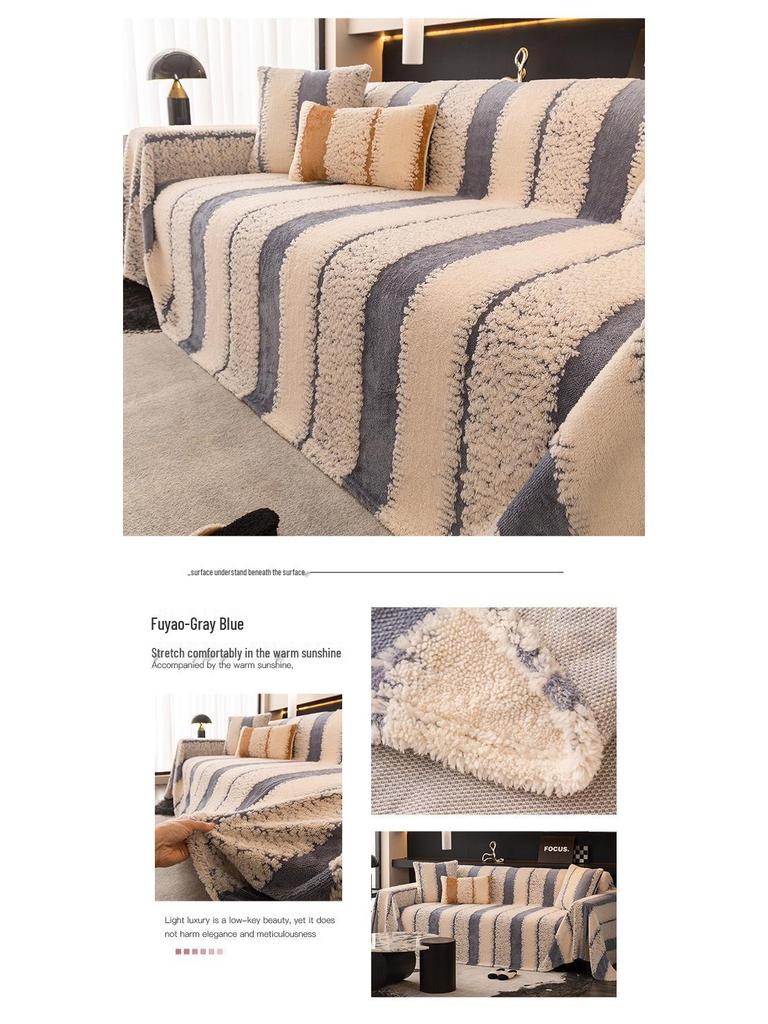 2025 Plush Velvet Sofa Cover – Whole Piece, Non-Slip, Full Wrap Cushion Blanket for Autumn/Winter