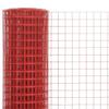 VidaXL Grillage Métal Acier Revêtement PVC 10x1 m Carré Rouge Clôture Jardin 143662
