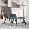 Vidaxl Armchair with Footstool, Dark Gray, Upholstered In Velvet