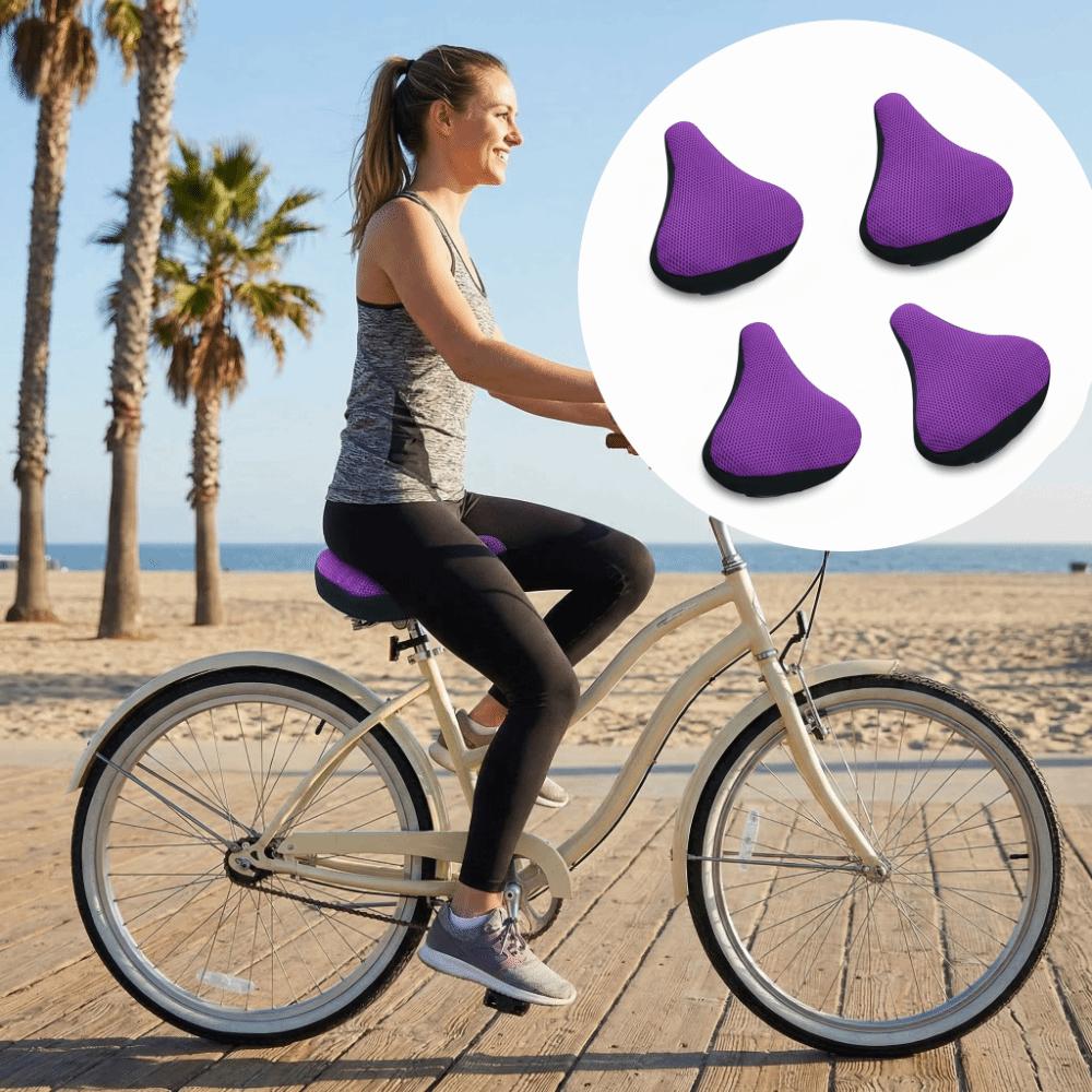 4PCS Black Bike Seat Cover Breathable Mesh Cycling Seat Cushion Cover Long-distance Riding Comfort