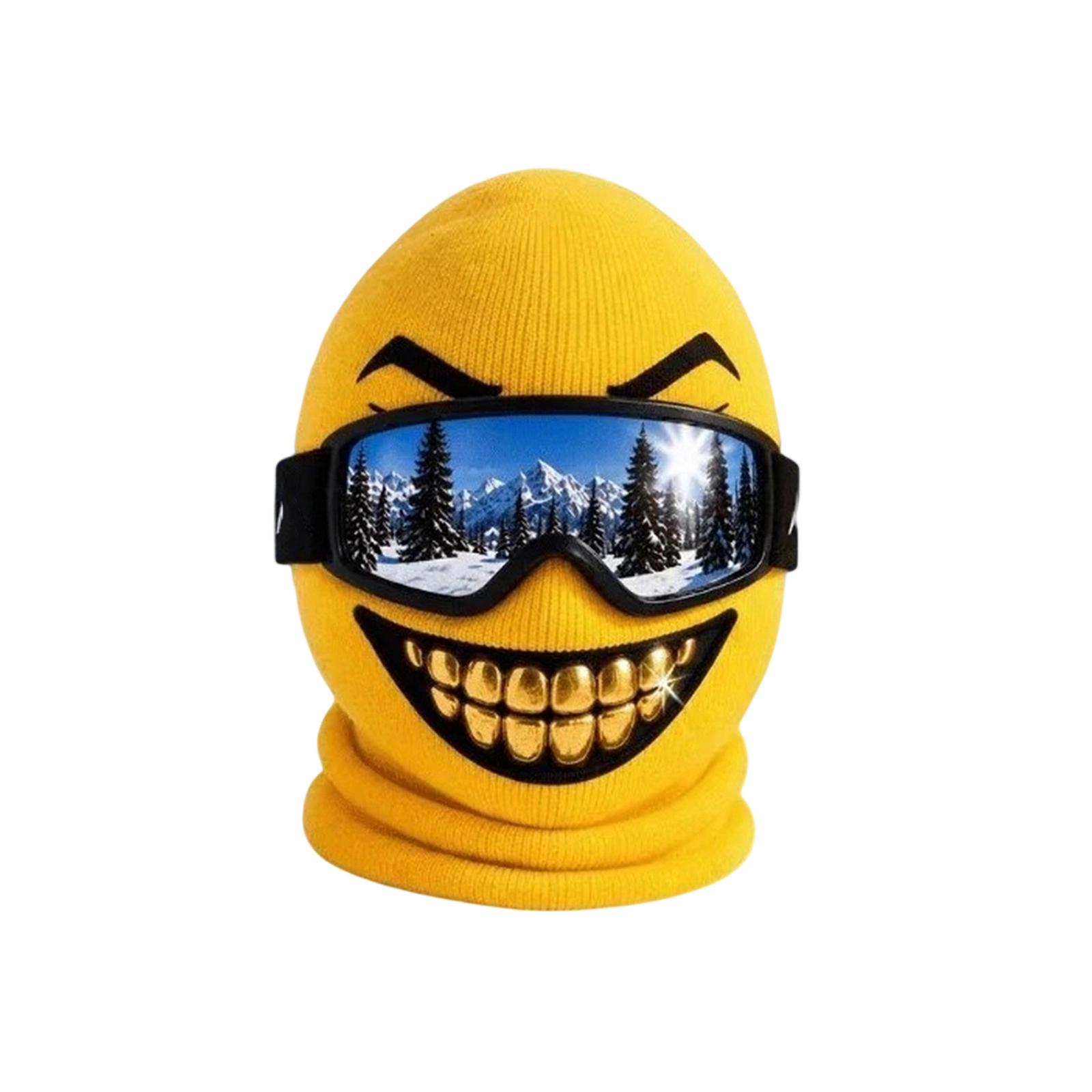 Mască Ski Față Completă 3D Imprimată Realistă Amuzantă, Rezistentă la Vânt de Iarnă (Ochelari de soare nu sunt inclusi) One Size portocaliu
