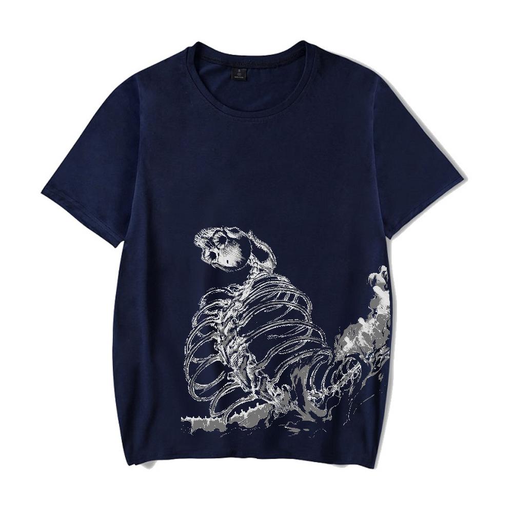 

Мужская футболка с принтом аниме «Атака титанов», хип-хоп, уличная одежда, свободная футболка с коротким рукавом из хлопка, винтажные топы M