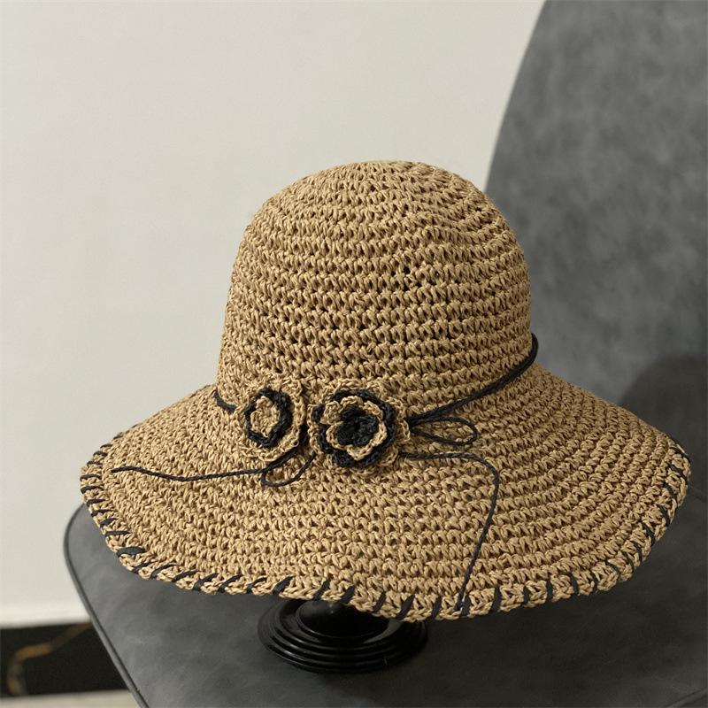 Straw hat women's sun hat season UV protection foldable big eaves hat sunshade cool hat sunscreen hat new product