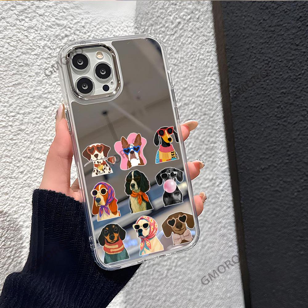 Creative Funny Puppy Suitable for Iphone17promax Mobile Phone Case Apple 16 with Mirror 15 Girls Mobile Phone Case