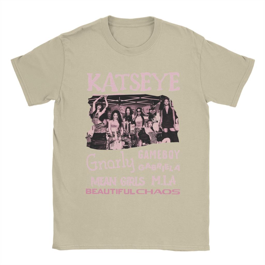 Casual Katseye Kpop Girl Group T-Shirt Men Crew Neck Cotton T Shirts  Short Sleeve Tee Shirt Printed Clothing