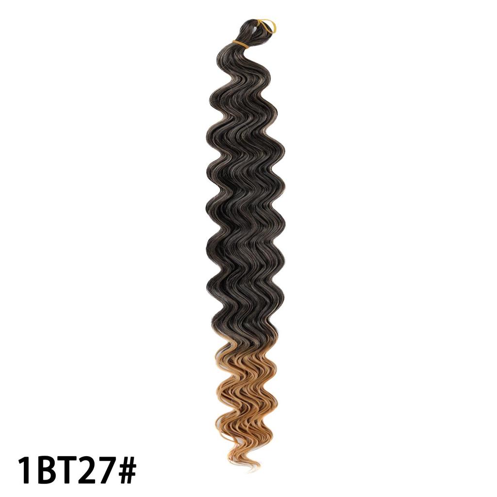 Crochet Hair 30inch 150g Boho Curly Wavy Braiding Hair Deep Water Ocean Wave Black Synthetic Bohemian Braids For Women Girls