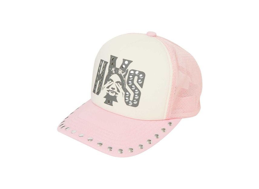 HYSTERIC GLAMOUR See No Evil Studded Mesh Cap Pink One-Size