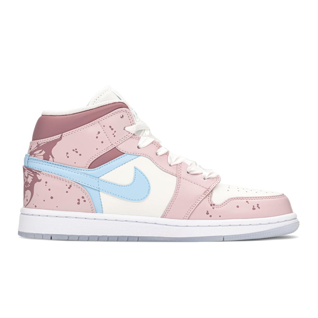 Jordan Air Jordan 1 High top Vintage Basketball Shoes Pink Blue GS FQ9117-400(TeamA-AJ)