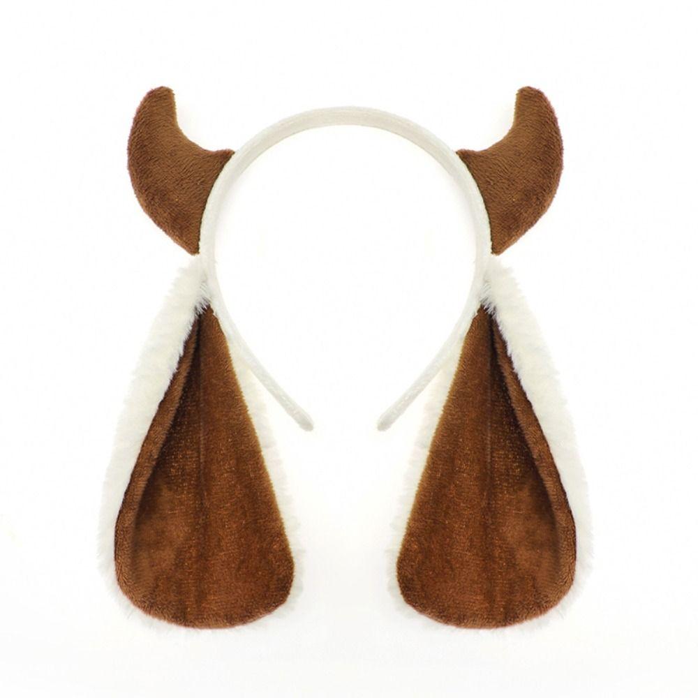 Furry Sheep Ears Headband Kawaii Animal Cosplay Headwear Lolita Plush Hair Hoop  Stage Performances