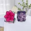 Luxury Cute Fresh Weave Yarn Flower Case with Ring Bracelet for Samsung Galaxy Z Flip 5 Z Flip 4 Zflip 3 Flip5 Cover