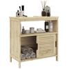 Bamboo Under Sink Cabinet Bathroom Storage Cabinet With 2 Doors 60 X 30 X 60 Cm Natural Wood