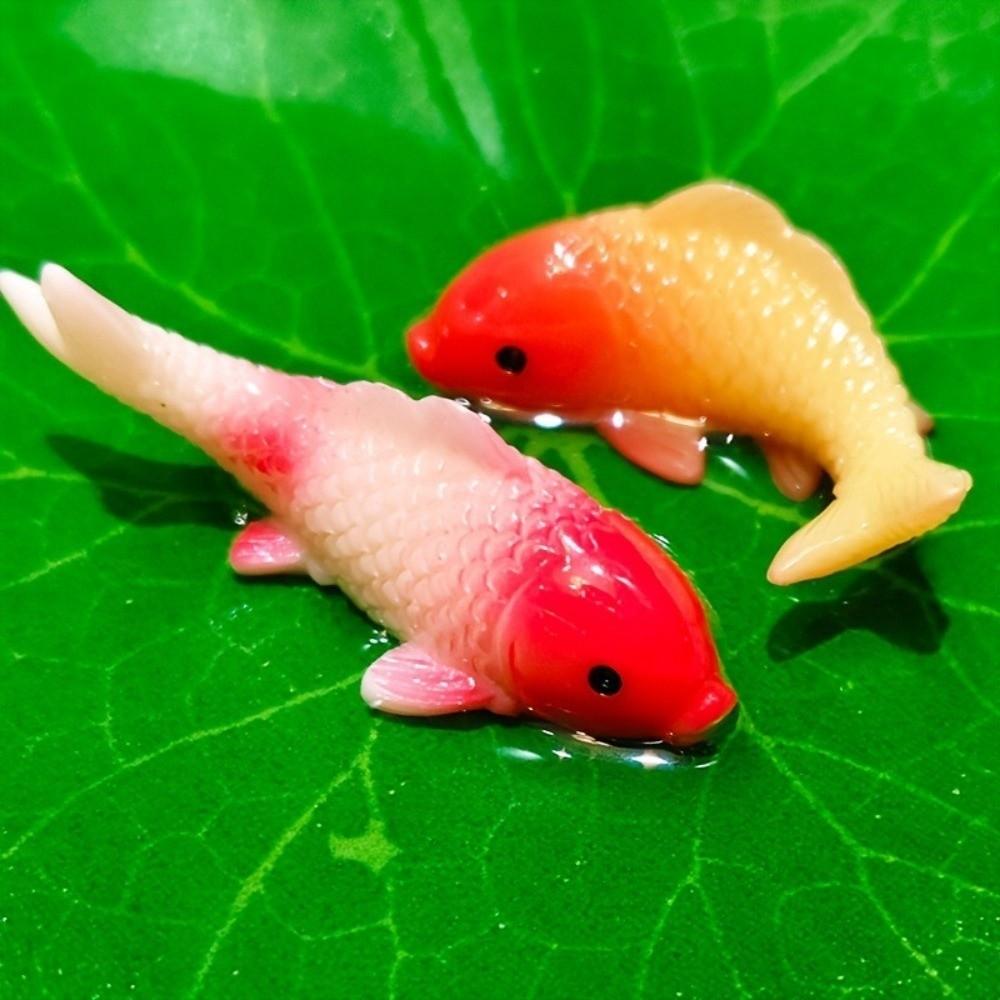 Lifelike Cat Drinking Water Ornament Realistic Artificial Floating Lotus Leaves Pond Decor