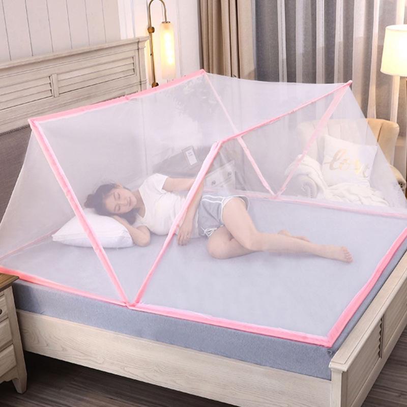 Foldable Summer Mosquito Net for Adults - Portable, Bottomless, Ideal for Student Dormitories