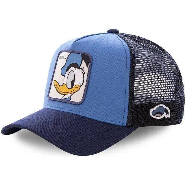 Cartoon Anime Baseball Cap Cute Embroidery Mickey Donald Duck Sun Hat Adjustable Outdoor Trucker Mesh Hat Fashion Boy Hip Hop Urban Street Stylecap