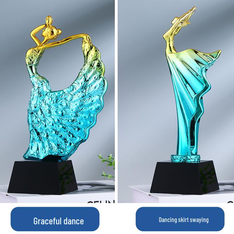 Peacock Dance Crystal Resin Trophy - Custom Latin Ballet Children's Competition Souvenir