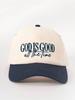 Embroidered God Is Good Colorblock Baseball Cap Adjustable Sun Protection Casual Hat Spring Autumn Travel Festival