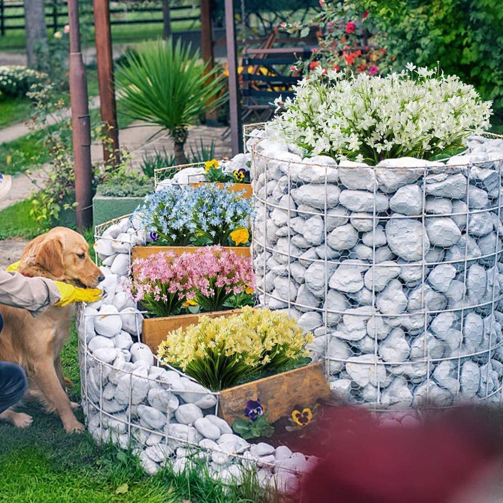 Yapay çiçekler Sahte Nergis Çiçekleri UV Dayanıklı Ekici Kapalı Sundurma Veranda Ofis Ev Dekorasyon(6 Renk, 1/2/3/4/5 adet İsteğe Bağlı)