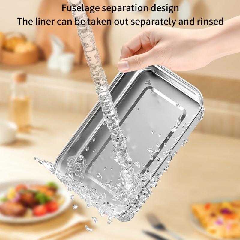 Insulated Food Container with Electric Heating System Stainless Steel Construction for Easy Cleaning and Durability
