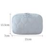 Soft Puffy Heart Quilted Cosmetic Bag Large Capacity Durable Zipper For Daily Travel Skincare Makeup Storage