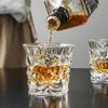 2pcs Sets Luxury Wine Glasses Classical Cup Bar Foreign Wine Glass High End Relief Whiskey Glass Party Exquisite Ice Hockey Cup
