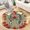 1pc Love Skeletons Office Round Area Rug, Indoor Mat Suitable ForOffice, Under Office Chairs Bedroom Living Room Home Decor, D128