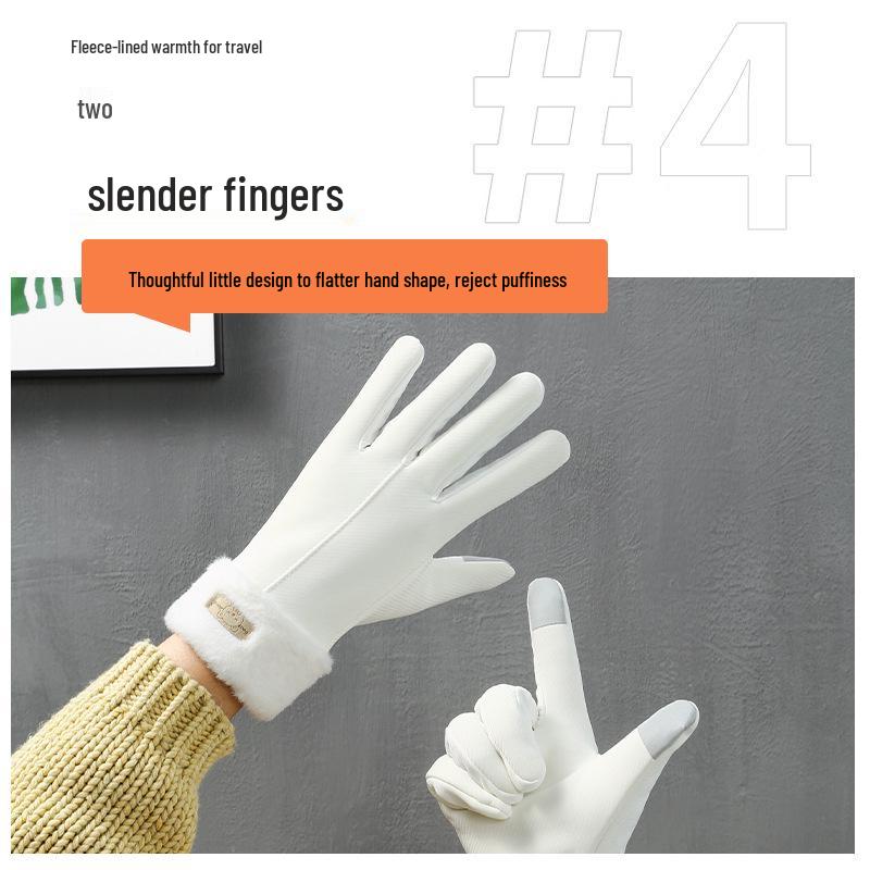 Women's Winter Fleece-Lined Touchscreen Gloves – Warm, Waterproof, Windproof, and Skin-Friendly for Driving, Cycling, and Riding.