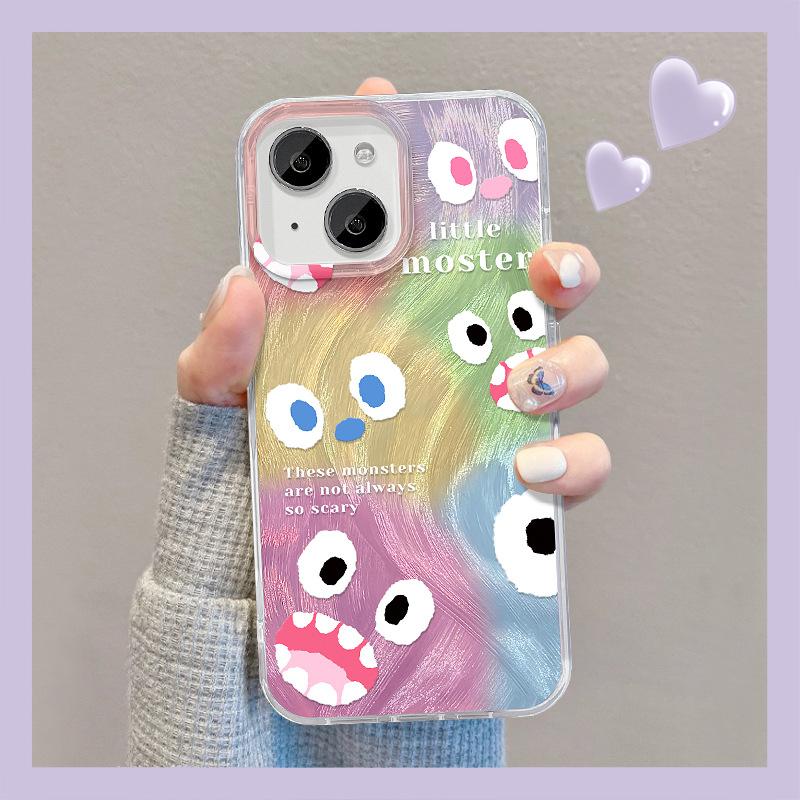 

Подходит для чехла для мобильного телефона Apple 15 Iphone14 Мультяшная подставка-монстр 13pm Перо Пряжа IMD Лазер 12 Расширенный 7/8 iPhone SE (2nd Generation)