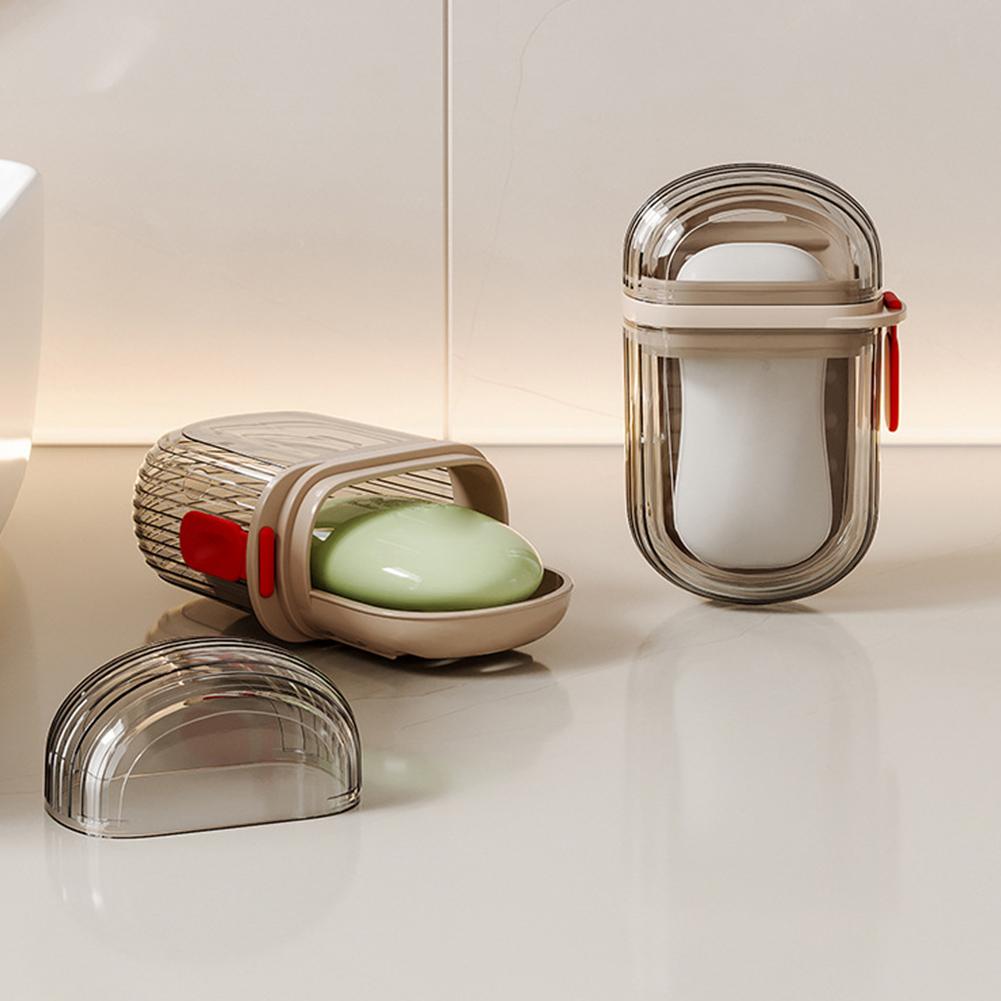 Portable Soap Rack Waterproof with Cover Soap Container Travel Case Plastic Soap Storage Box Household Storage Box Cleaning Tool