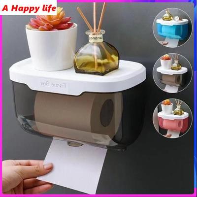 Wall-mounted Multifunctional Toilet Paper Holder Bathroom Storage Paper Roll Holder Phone Holder Rack Organizer