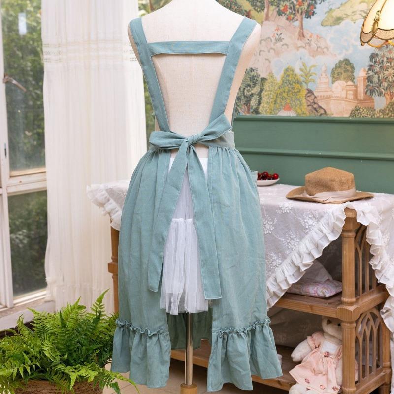 1pcs Home Kitchen Cooking Apron Long Dress Style Apron for Baking Art Nail Salon Milk Tea Coffee Shop Workwear