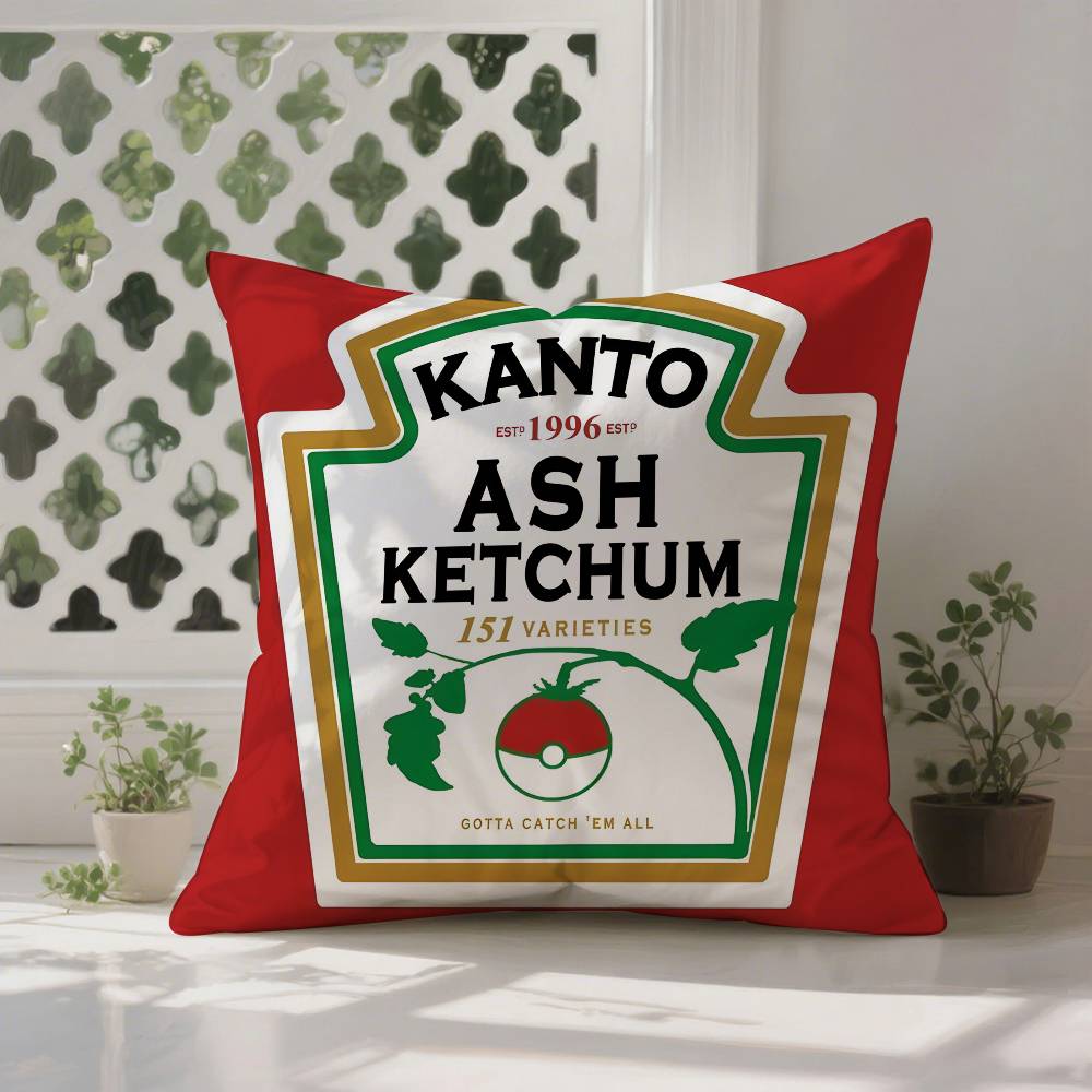 Забавная наволочка с этикеткой K-KetchupS, наволочка против пылевых клещей, невидимая молния, шелковистый короткий плюш, чехол для диванной подушки 12x12Inch