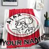 1 Stück Personalisierte Decke mit AJAX-Muster aus Flanell, geeignet für alle Jahreszeiten, für Heimdekoration, Wärme und Komfort, Geschenke, Weihnachtsgeschenk