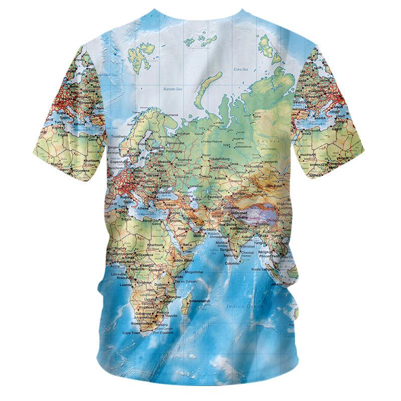 Summer V-neck 3D Printed Top Fashionable Casual Short Sleeved Men's T-shirts