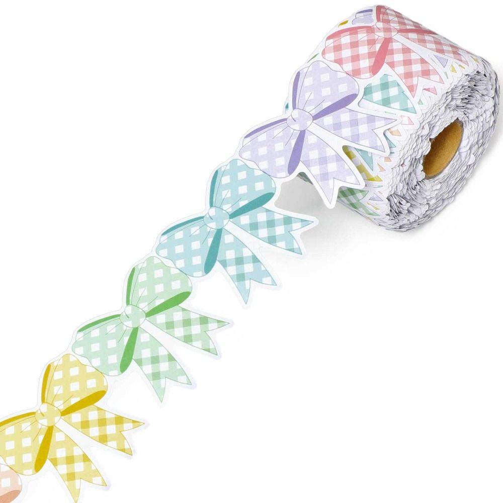Self-Adhesive Bulletin Board Trim Colorful Bow Poster Border Stickers  for Classroom Decorations