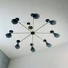 Handcrafted Brass Sputnik Chandelier 8 Arm Mid Century Stilnovo Style