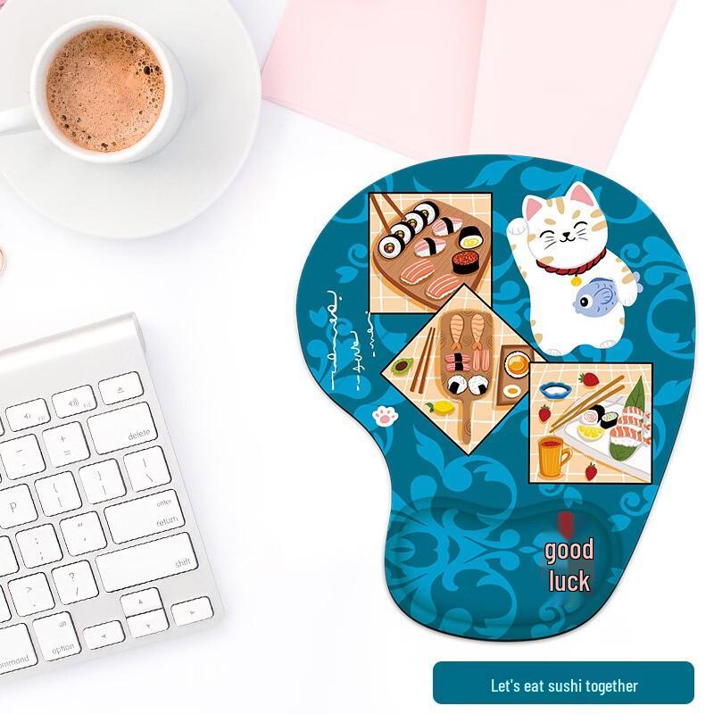 Sushi Cartoon Ergonomic Mouse Pad with Wrist Rest