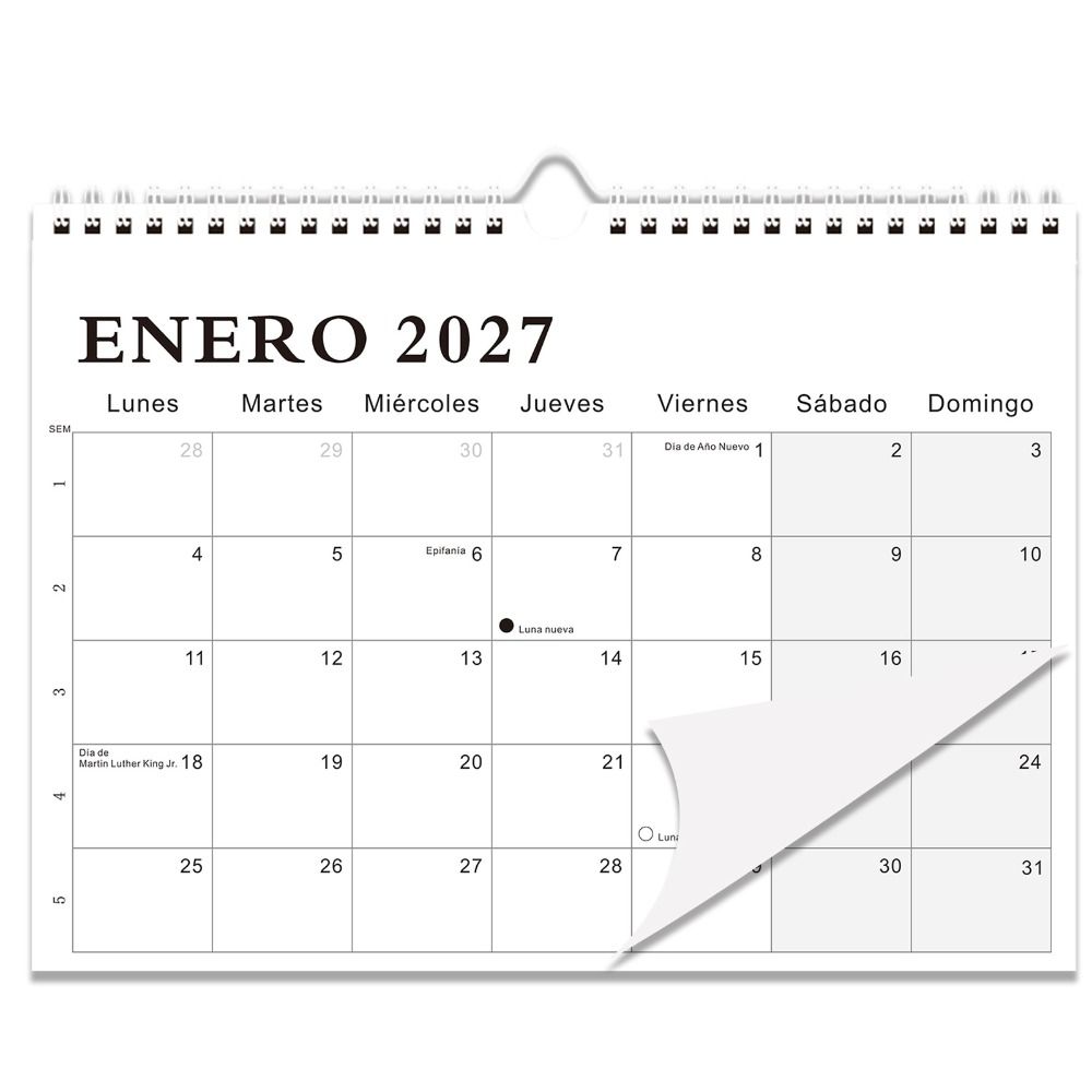 18 Month Spanish Hanging Calendar Jan.2027- Jun. 2028 Planner Calendar Colorful Wall Calendar Home