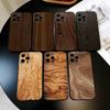 Dřevěné vyřezávané pouzdro na telefon Silikonové měkké Pro IPhone 17 16 15 14 13 12 11 X XR Plus Pro Max Plus
