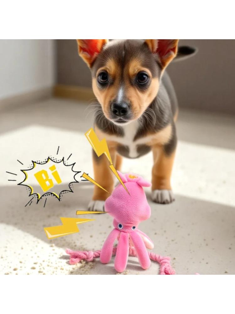 Pet Plush Toy Dog Chew Toy Puppy Molar Training Squeaky Toys Octopus Shape Interactive Cotton Rope Toy Dog Accessories