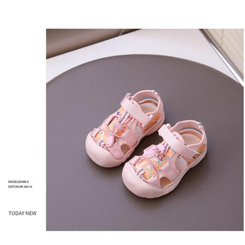 Summer children's creek sandals single mesh boys' sports sandals hollow fashion girls' bag head shoes non-slip soft sole