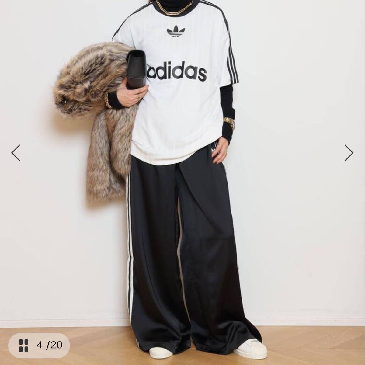 Used ADIDASSATIN WIDE LEG TRACK pants (BLACK) purchased at MUSE de Deuxieme Classe